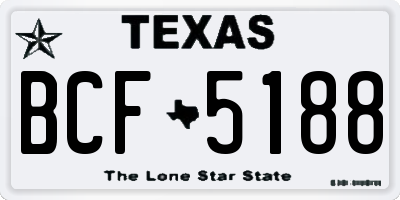 TX license plate BCF5188