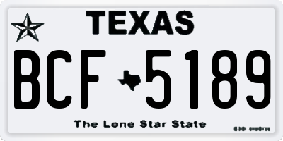 TX license plate BCF5189