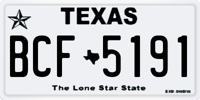TX license plate BCF5191