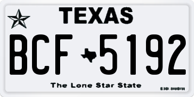 TX license plate BCF5192
