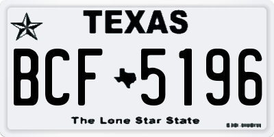 TX license plate BCF5196