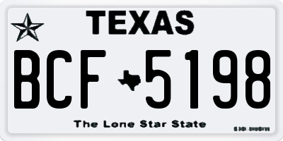 TX license plate BCF5198