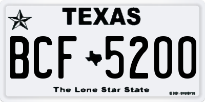 TX license plate BCF5200