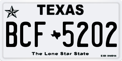 TX license plate BCF5202