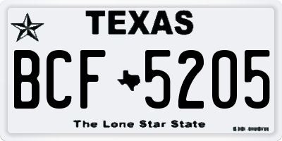 TX license plate BCF5205