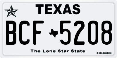 TX license plate BCF5208