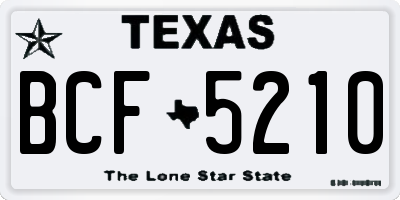 TX license plate BCF5210