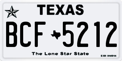 TX license plate BCF5212