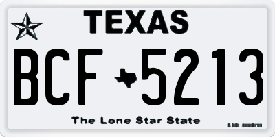 TX license plate BCF5213