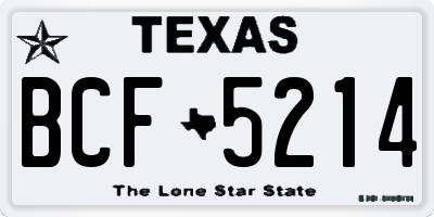 TX license plate BCF5214