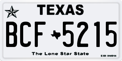 TX license plate BCF5215
