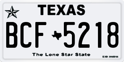 TX license plate BCF5218