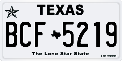 TX license plate BCF5219