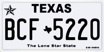 TX license plate BCF5220