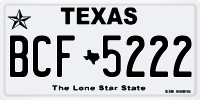 TX license plate BCF5222