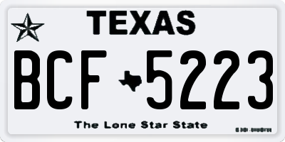 TX license plate BCF5223