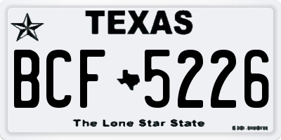TX license plate BCF5226