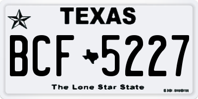 TX license plate BCF5227