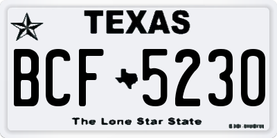 TX license plate BCF5230