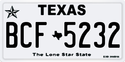 TX license plate BCF5232