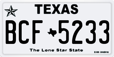 TX license plate BCF5233