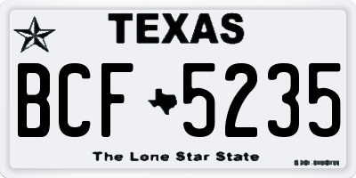 TX license plate BCF5235
