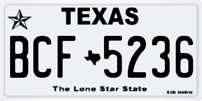 TX license plate BCF5236