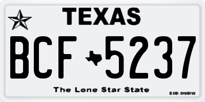 TX license plate BCF5237