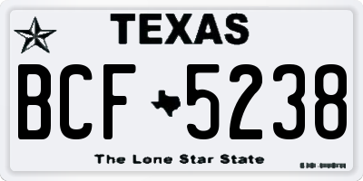 TX license plate BCF5238