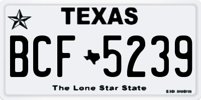 TX license plate BCF5239