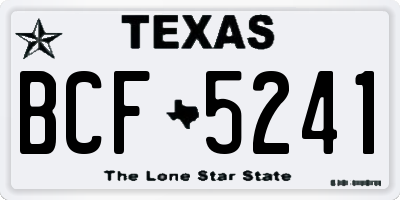 TX license plate BCF5241