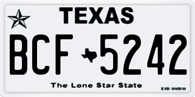 TX license plate BCF5242