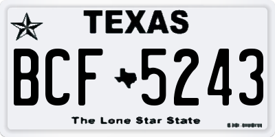 TX license plate BCF5243