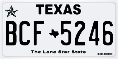 TX license plate BCF5246