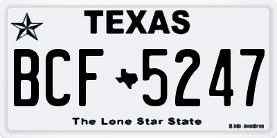 TX license plate BCF5247