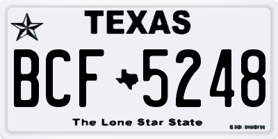 TX license plate BCF5248