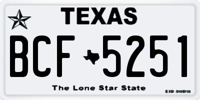 TX license plate BCF5251