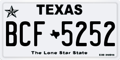 TX license plate BCF5252