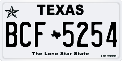 TX license plate BCF5254