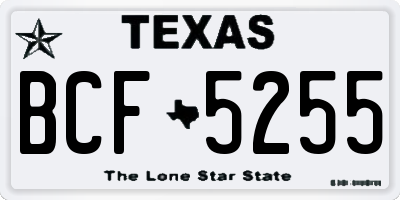 TX license plate BCF5255