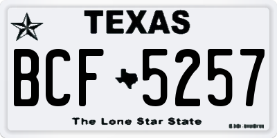 TX license plate BCF5257