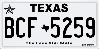 TX license plate BCF5259