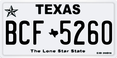 TX license plate BCF5260