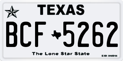 TX license plate BCF5262