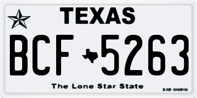 TX license plate BCF5263