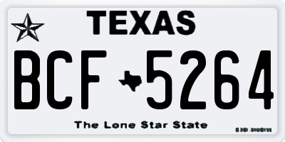 TX license plate BCF5264