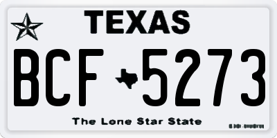 TX license plate BCF5273
