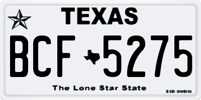 TX license plate BCF5275