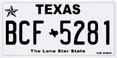 TX license plate BCF5281