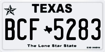 TX license plate BCF5283